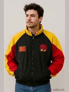 ⬇️ Vintage Swingster Men’s Dale Jarett NASCAR Windbreaker Jacket, Size XL.